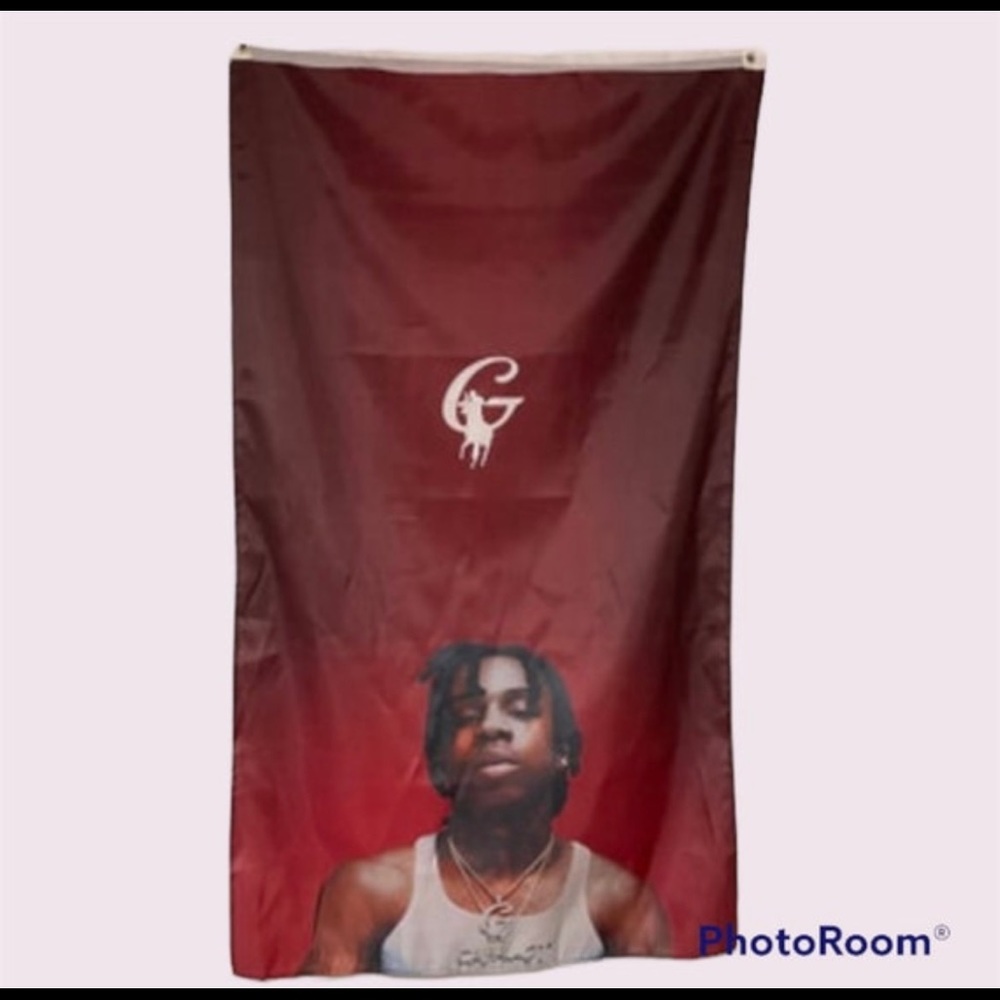 Polo g red portrait Flag banner tapestry music rap artists bedroom dorm funny
